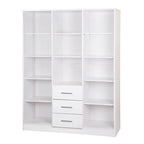 Armoire 3 portes en bois massif – Blanc/Moka/Gris/Java/Noir/Acajou, porte pleine ou miroir, utilisateur unique