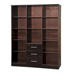 Armoire 3 portes en bois massif – Blanc/Moka/Gris/Java/Noir/Acajou, porte pleine ou miroir, utilisateur unique