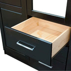 Armoire 3 portes en bois massif – Blanc/Moka/Gris/Java/Noir/Acajou, porte pleine ou miroir, utilisateur unique