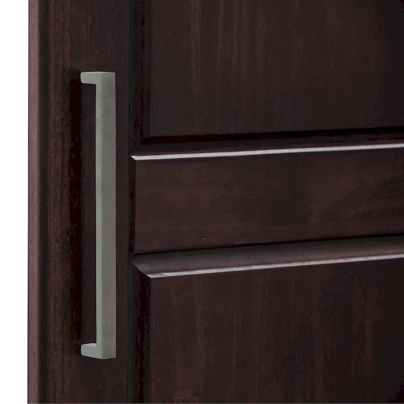 Armoire 3 portes en bois massif – Blanc/Moka/Gris/Java/Noir/Acajou, porte pleine ou miroir, utilisateur unique