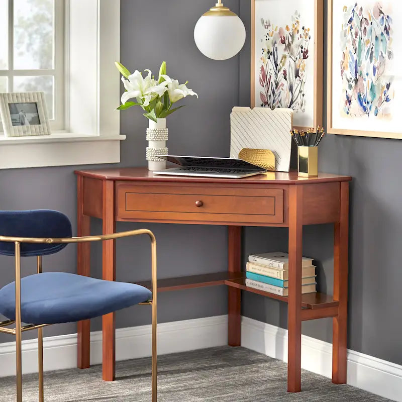 Bureau d'angle pour ordinateur – Bois et MDF, simple, 4 coloris