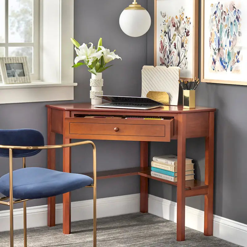 Bureau d'angle pour ordinateur – Bois et MDF, simple, 4 coloris