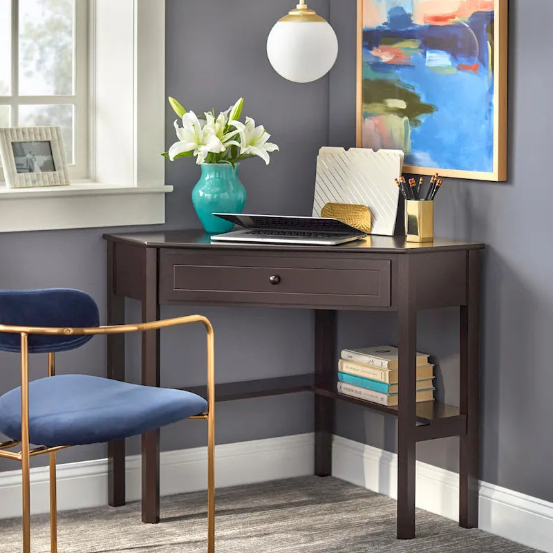 Bureau d'angle pour ordinateur – Bois et MDF, simple, 4 coloris