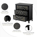 Table de chevet de ferme blanche et noire, 2 ou 3 tiroirs, table de chevet simple