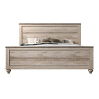 Ensemble de chambre à coucher King rustique blanchi, 6 pièces