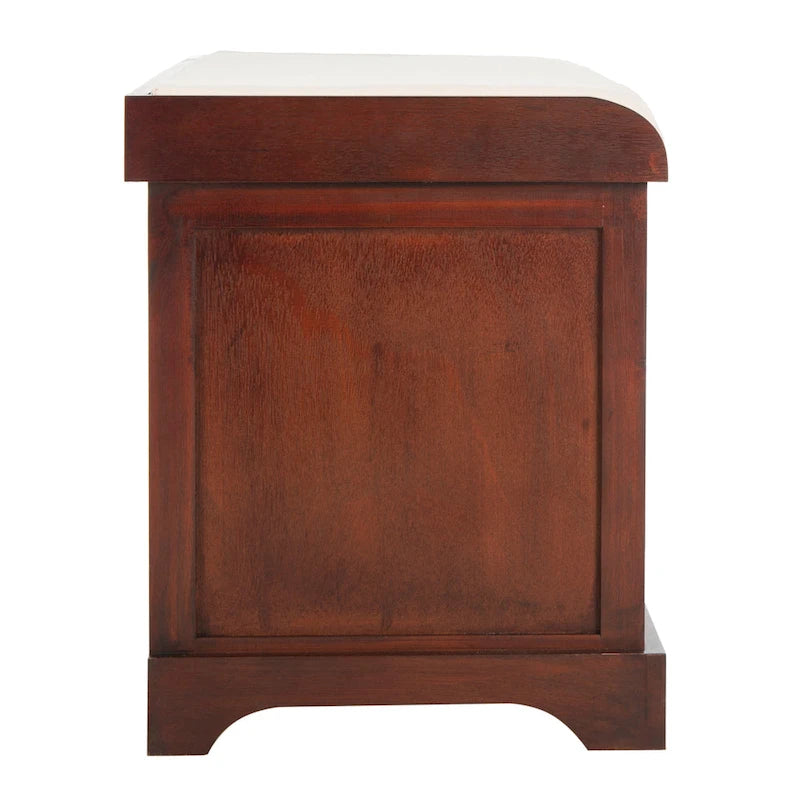 Banc de rangement tressé avec siège en lin et paniers, 34 larg. x 16 prof. x 20 haut., 1 place – cerise/gris/marron/blanc/noir