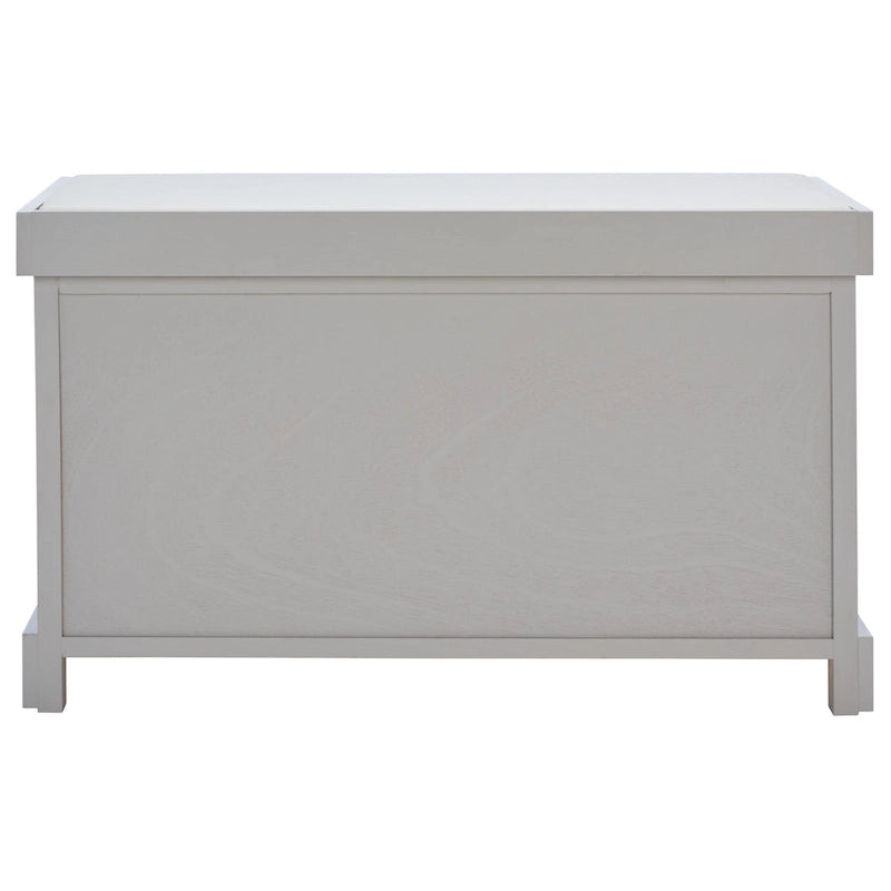 Banc de rangement tressé avec siège en lin et paniers, 34 larg. x 16 prof. x 20 haut., 1 place – cerise/gris/marron/blanc/noir