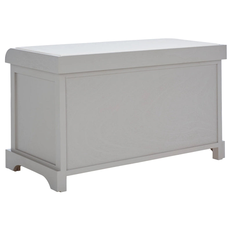 Banc de rangement tressé avec siège en lin et paniers, 34 larg. x 16 prof. x 20 haut., 1 place – cerise/gris/marron/blanc/noir
