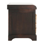 Banc de rangement tressé avec siège en lin et paniers, 34 larg. x 16 prof. x 20 haut., 1 place – cerise/gris/marron/blanc/noir
