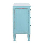 Commode de rangement à 3 tiroirs, effet vieilli, bleue, unité
