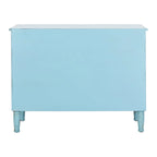 Commode de rangement à 3 tiroirs, effet vieilli, bleue, unité