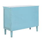Commode de rangement à 3 tiroirs, effet vieilli, bleue, unité