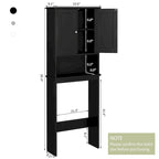 Meuble de rangement WC, bois/verre, noir/blanc/gris