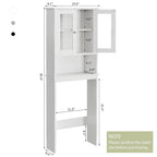 Meuble de rangement WC, bois/verre, noir/blanc/gris