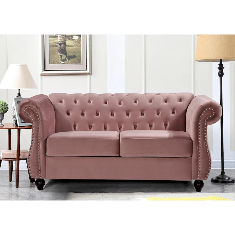 Causeuse Kemos Chesterfield en velours