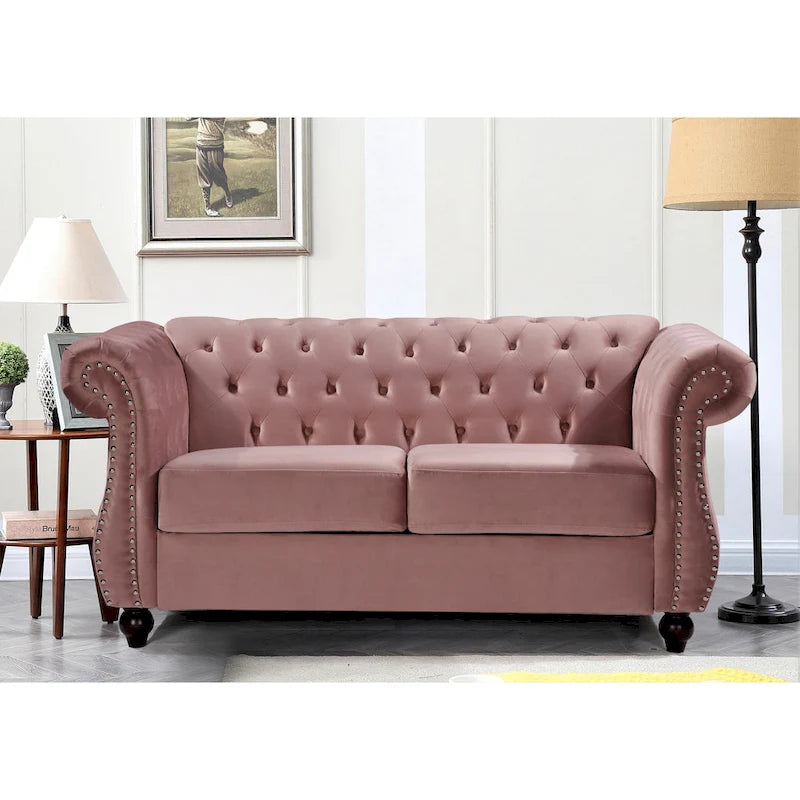 Causeuse Kemos Chesterfield en velours
