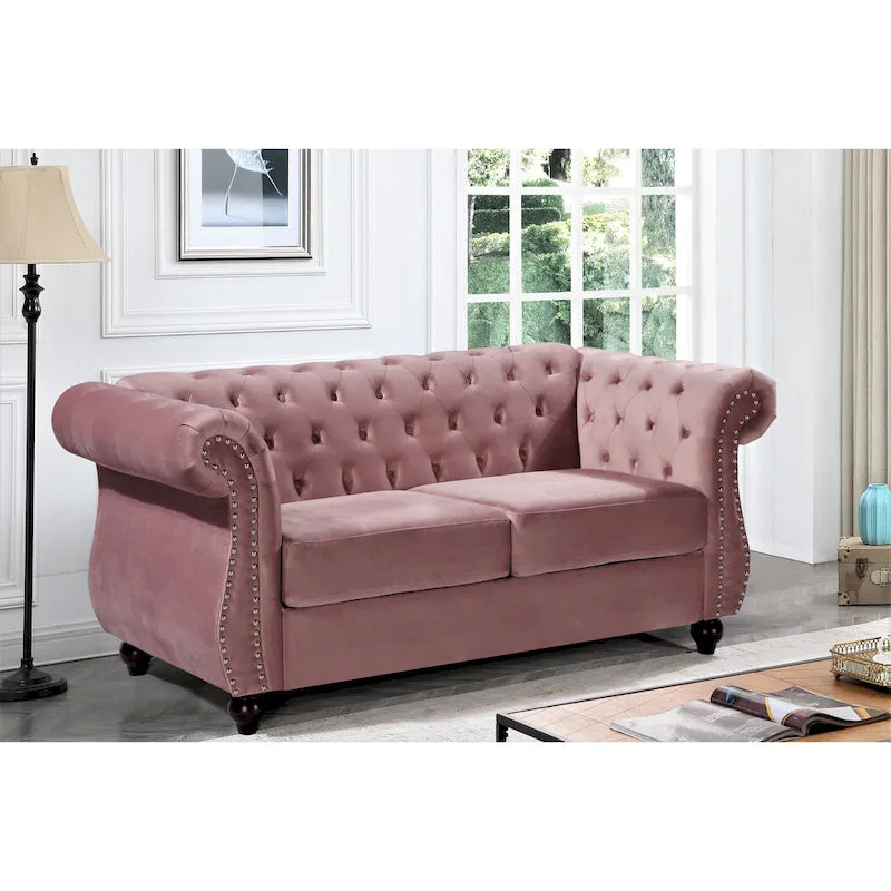 Causeuse Kemos Chesterfield en velours