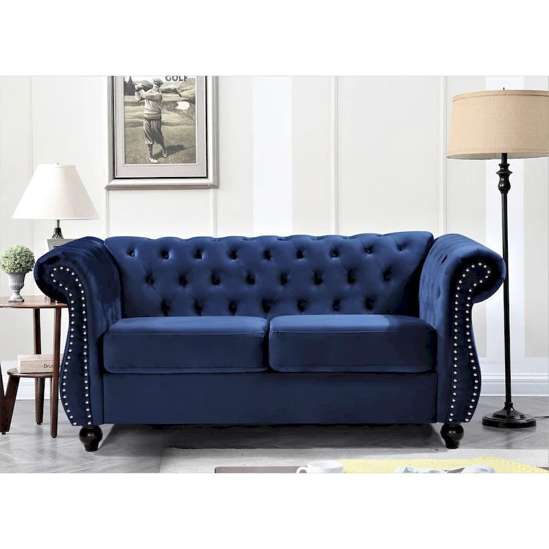 Causeuse Kemos Chesterfield en velours