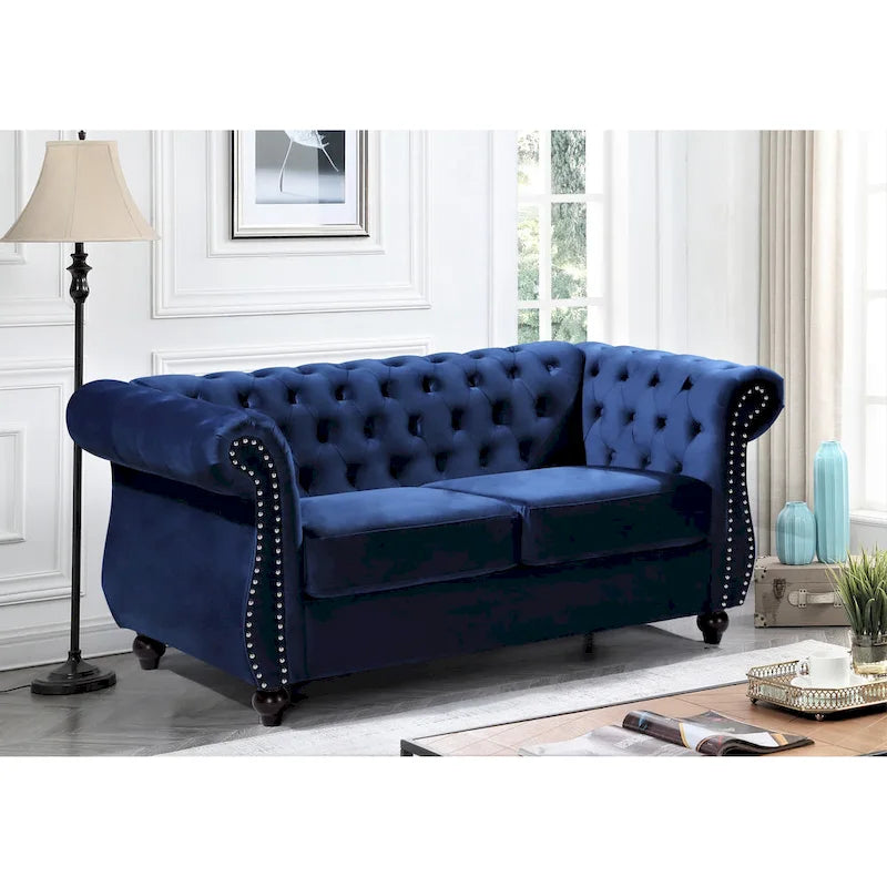 Causeuse Kemos Chesterfield en velours