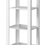 Tour de rangement pour linge de maison autoportante blanche avec 5 étagères ouvertes, 33 cm (L) x 38,1 cm (l) x 160 cm (H)