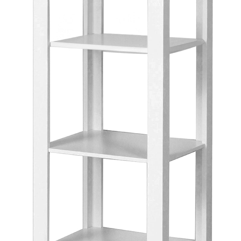 Tour de rangement pour linge de maison autoportante blanche avec 5 étagères ouvertes, 33 cm (L) x 38,1 cm (l) x 160 cm (H)