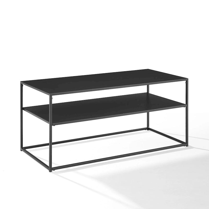 Table basse en acier noir mat, 96,5 cm L, unité simple ou multiple