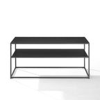 Table basse en acier noir mat, 96,5 cm L, unité simple ou multiple