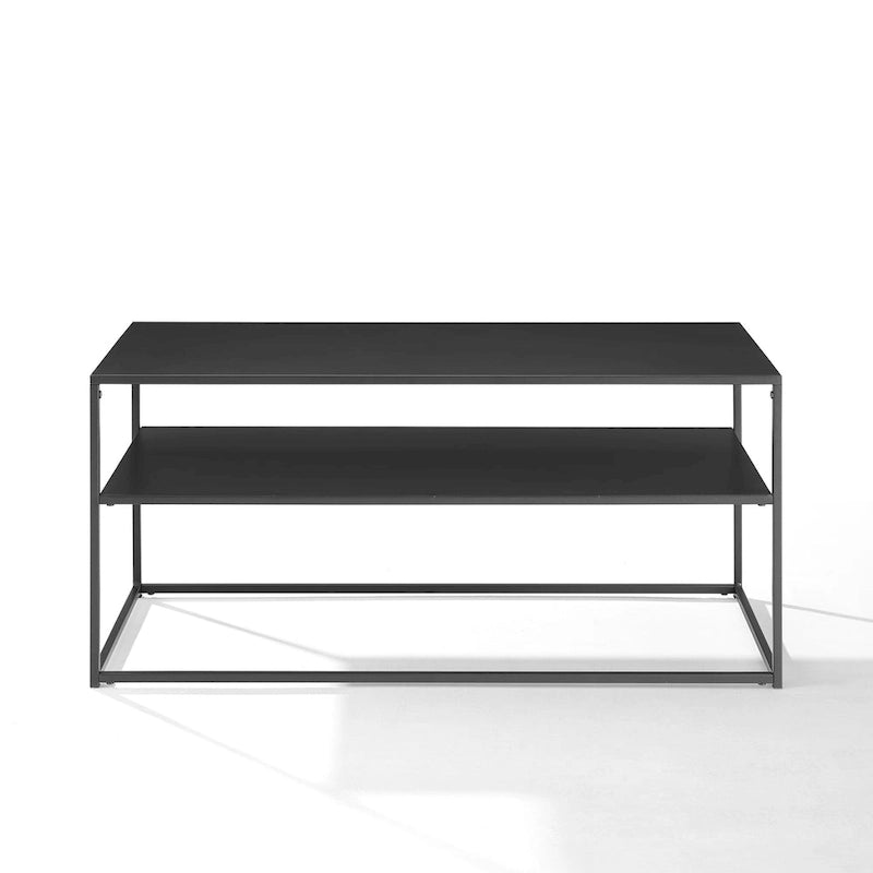 Table basse en acier noir mat, 96,5 cm L, unité simple ou multiple
