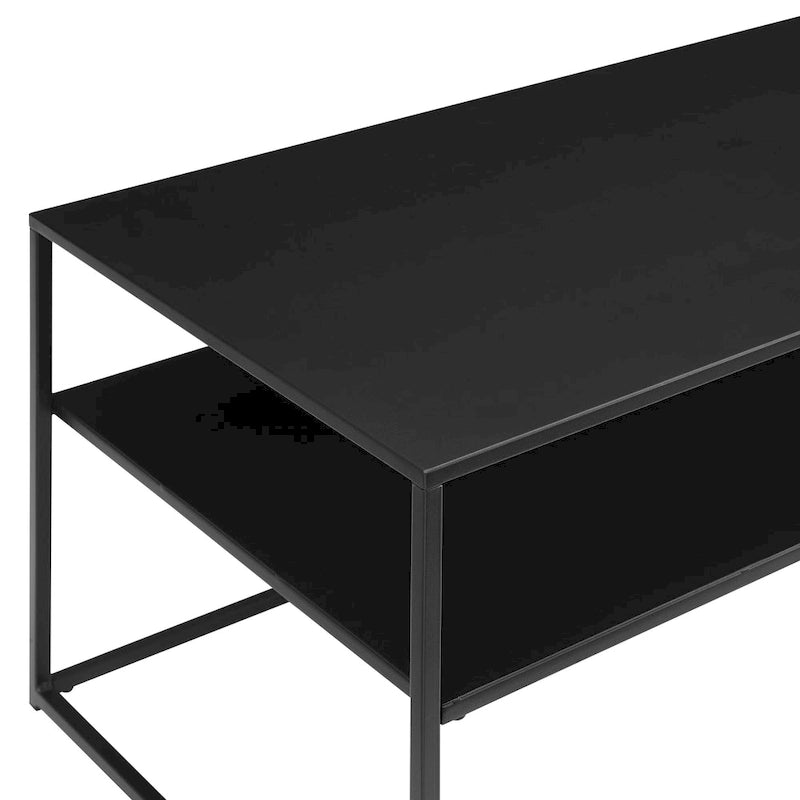 Table basse en acier noir mat, 96,5 cm L, unité simple ou multiple