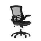 Chaise de bureau ergonomique pivotante en maille à dossier mi-haut avec accoudoirs relevables