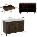 Îlot de cuisine élégant - Organisez et embellissez votre espace Table de buffet - 47.2X23.6X33.5