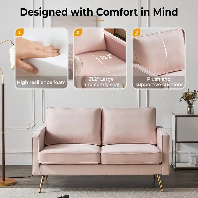 Causeuse moderne 2 places | Similicuir, velours côtelé et velours
