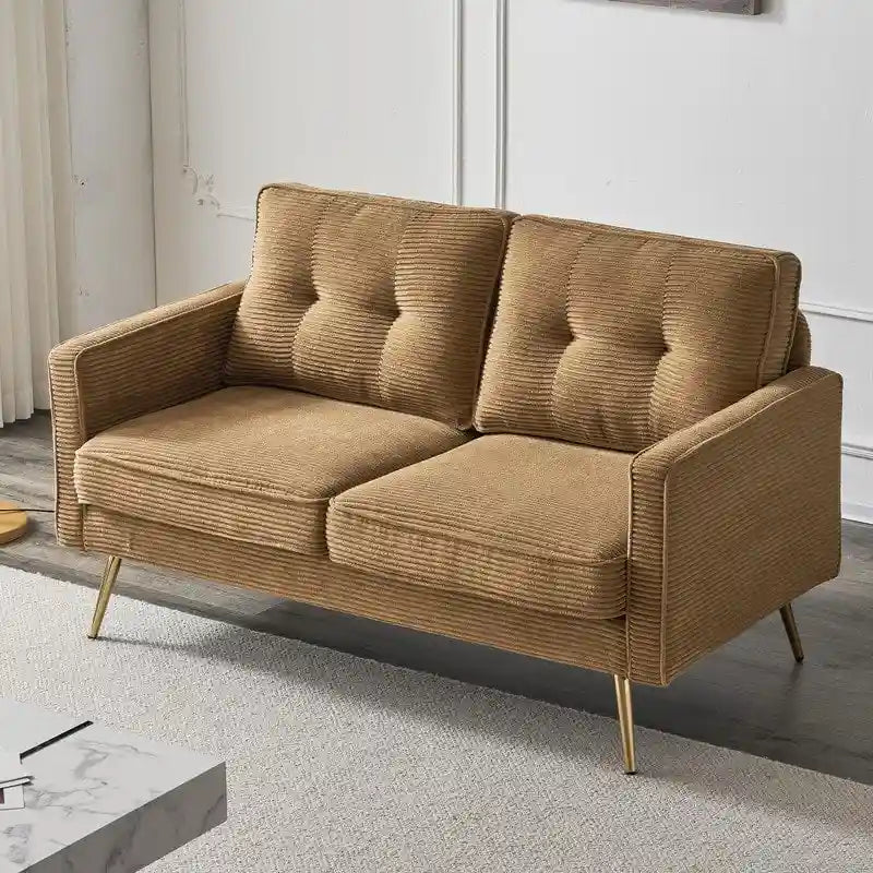 Causeuse moderne 2 places | Similicuir, velours côtelé et velours