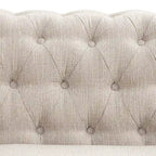 Causeuse capitonnée Chesterfield beige, 2 places