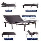 Sommier articulé, Inclinaison tête et pieds, Télécommande sans fil, Sommier réglable Zéro Gravité