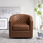 Fauteuil pivotant à dossier touffeté 1 place, coloris noir/café/marron/blanc/bordeaux/vert