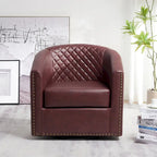 Fauteuil pivotant à dossier touffeté 1 place, coloris noir/café/marron/blanc/bordeaux/vert