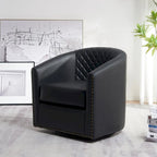 Fauteuil pivotant à dossier touffeté 1 place, coloris noir/café/marron/blanc/bordeaux/vert