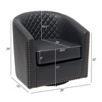 Fauteuil pivotant à dossier touffeté 1 place, coloris noir/café/marron/blanc/bordeaux/vert