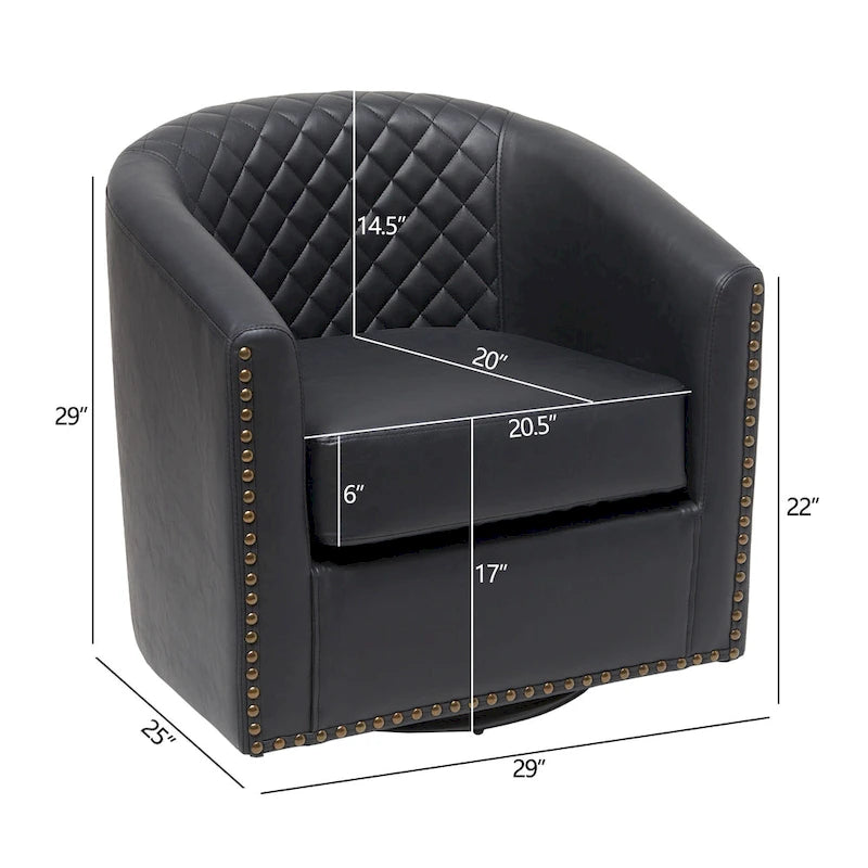 Fauteuil pivotant à dossier touffeté 1 place, coloris noir/café/marron/blanc/bordeaux/vert