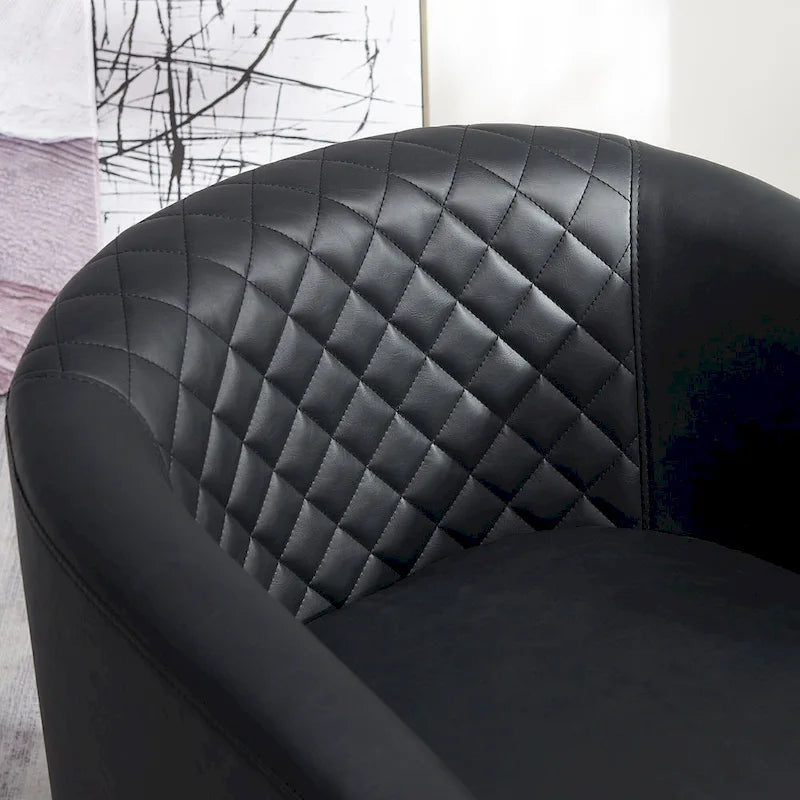 Fauteuil pivotant à dossier touffeté 1 place, coloris noir/café/marron/blanc/bordeaux/vert