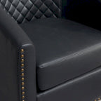 Fauteuil pivotant à dossier touffeté 1 place, coloris noir/café/marron/blanc/bordeaux/vert