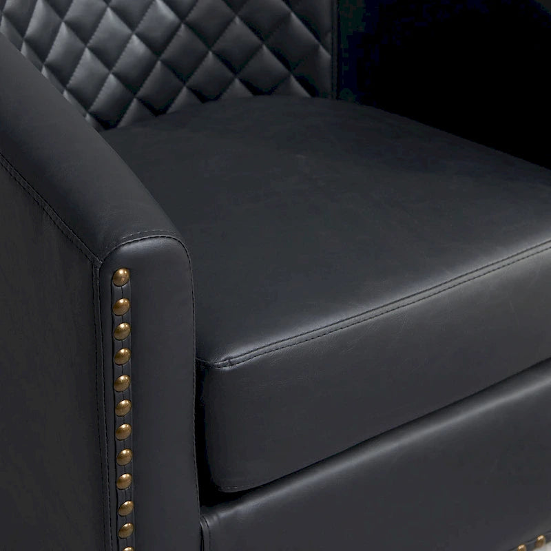 Fauteuil pivotant à dossier touffeté 1 place, coloris noir/café/marron/blanc/bordeaux/vert
