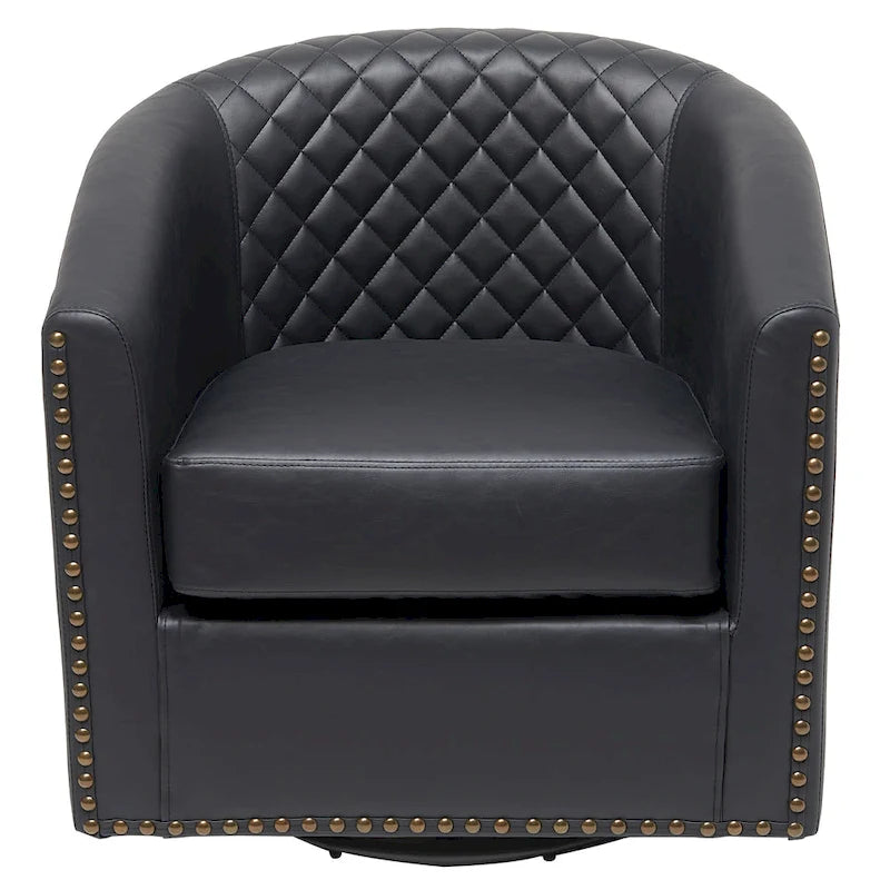 Fauteuil pivotant à dossier touffeté 1 place, coloris noir/café/marron/blanc/bordeaux/vert