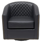 Fauteuil pivotant à dossier touffeté 1 place, coloris noir/café/marron/blanc/bordeaux/vert