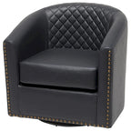 Fauteuil pivotant à dossier touffeté 1 place, coloris noir/café/marron/blanc/bordeaux/vert