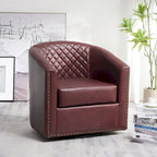 Fauteuil pivotant à dossier touffeté 1 place, coloris noir/café/marron/blanc/bordeaux/vert