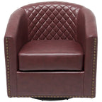 Fauteuil pivotant à dossier touffeté 1 place, coloris noir/café/marron/blanc/bordeaux/vert