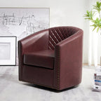 Fauteuil pivotant à dossier touffeté 1 place, coloris noir/café/marron/blanc/bordeaux/vert