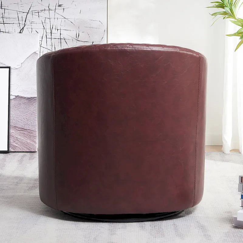 Fauteuil pivotant à dossier touffeté 1 place, coloris noir/café/marron/blanc/bordeaux/vert